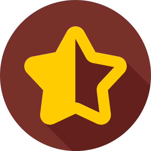 media estrella Flat Circular Flat icono