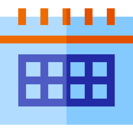 Calendario Basic Straight Flat icono