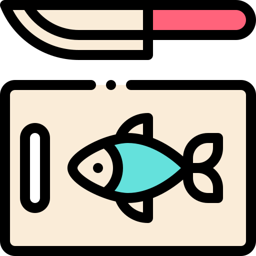 Pescado Detailed Rounded Lineal color icono
