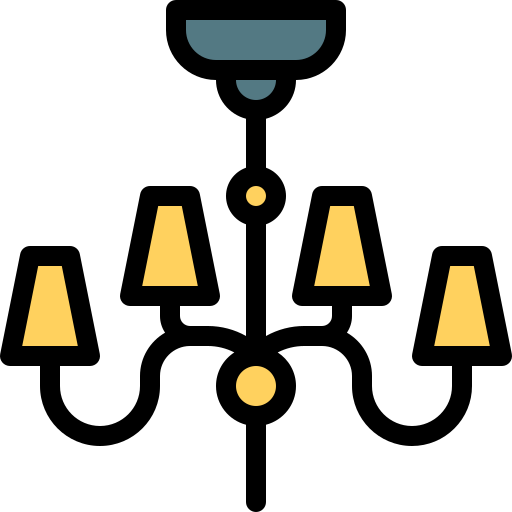 Żyrandol Detailed Rounded Lineal color ikona