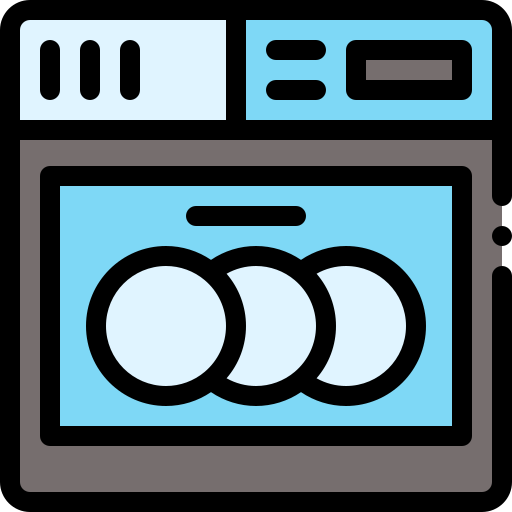 Dishwasher Detailed Rounded Lineal color icon