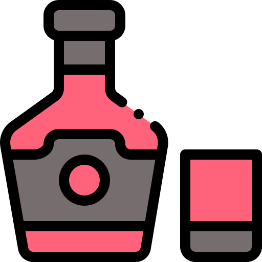 Whiskey Detailed Rounded Lineal color icon