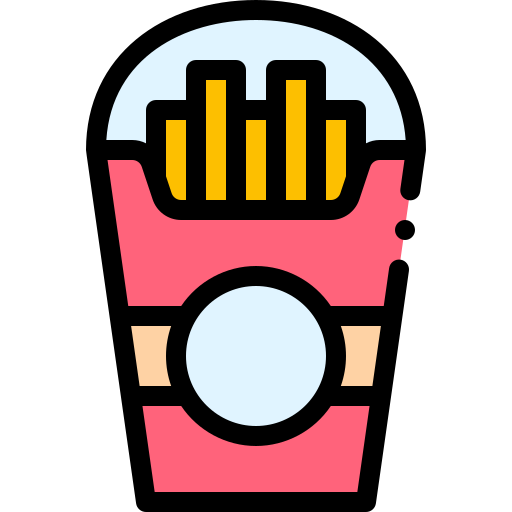 French fries Detailed Rounded Lineal color icon