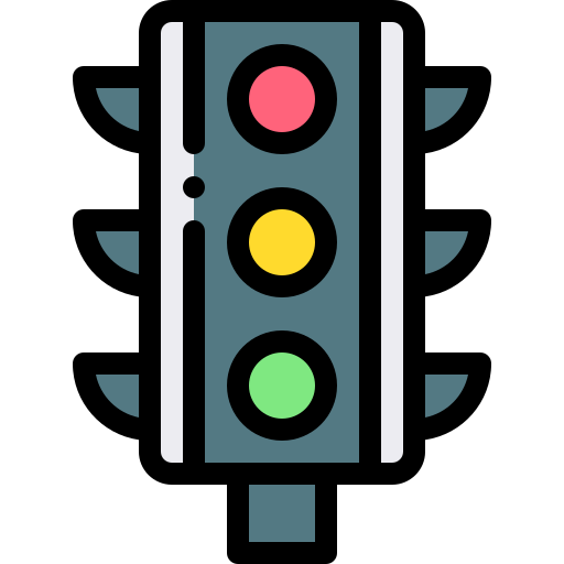 신호등 Detailed Rounded Lineal color icon