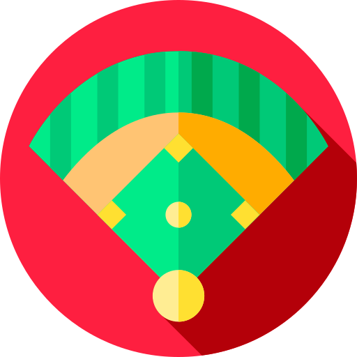 boisko do gry w baseballa Flat Circular Flat ikona