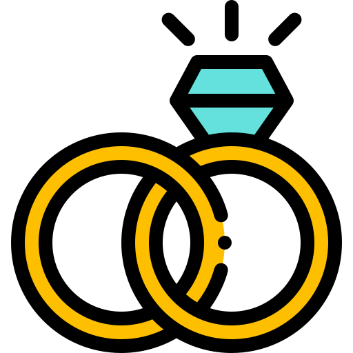 anillo de bodas Detailed Rounded Lineal color icono