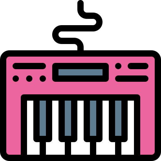 Piano Detailed Rounded Lineal color icon