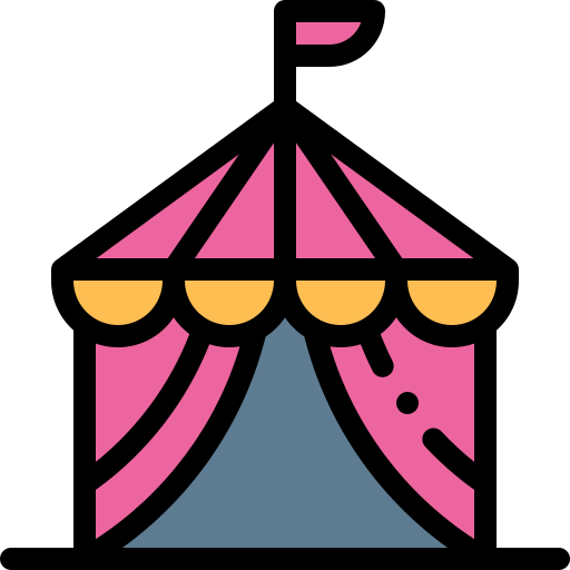 Circus tent Detailed Rounded Lineal color icon