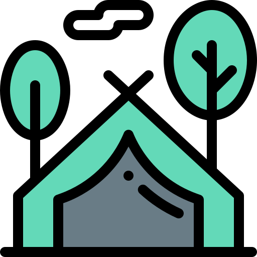 camping Detailed Rounded Lineal color icon