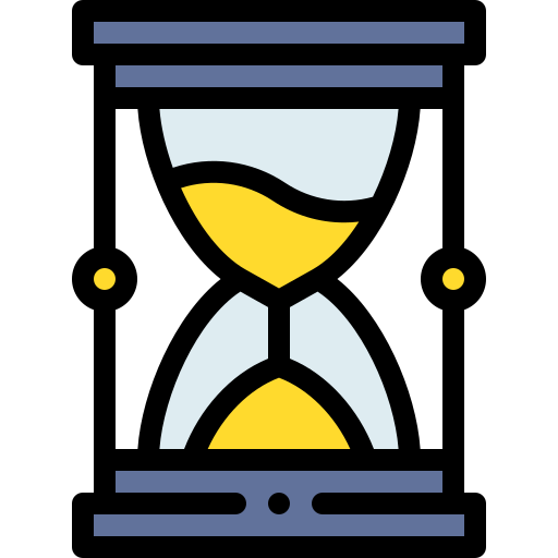 Песочные часы Detailed Rounded Lineal color иконка