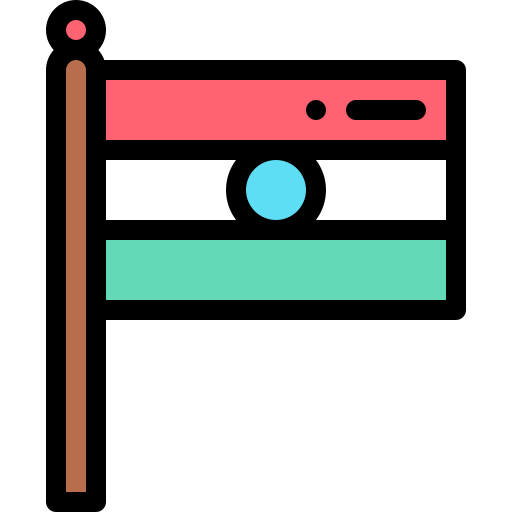 インドの国旗 Detailed Rounded Lineal color icon