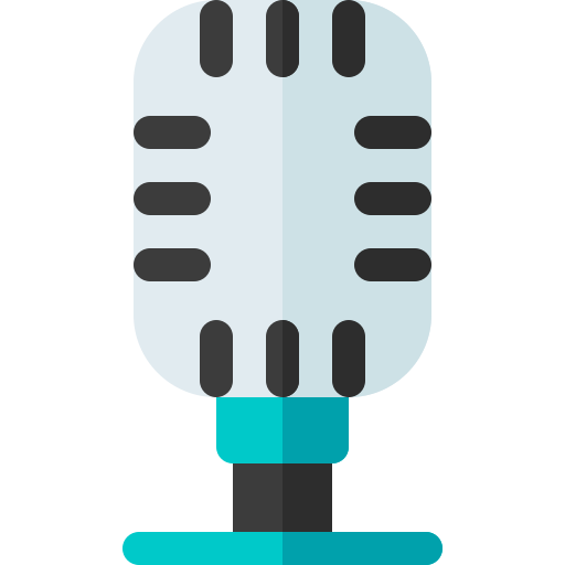 Microfone Basic Rounded Flat Ícone