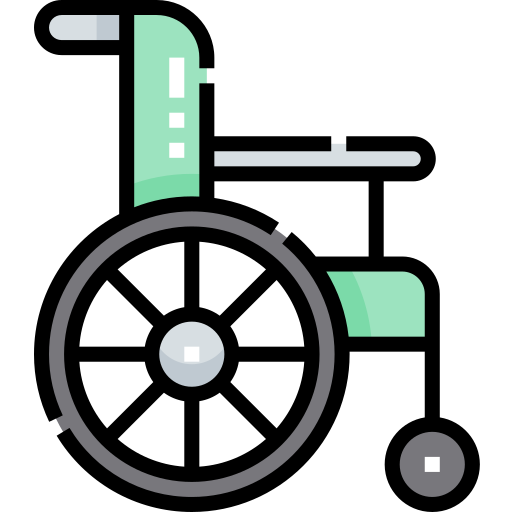 wózek inwalidzki Detailed Straight Lineal color ikona
