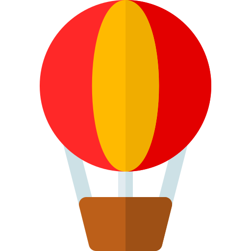 Balão de ar quente Basic Rounded Flat Ícone