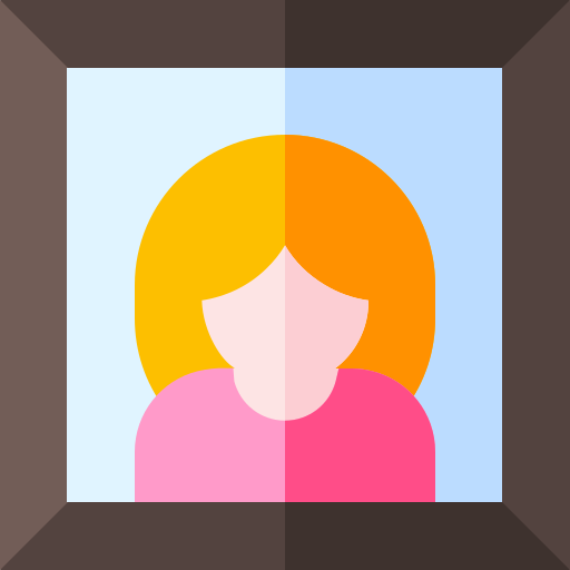 portret Basic Straight Flat icoon