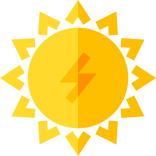 zonne Basic Straight Flat icoon