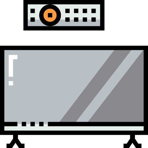 Televisión Detailed Straight Lineal color icono