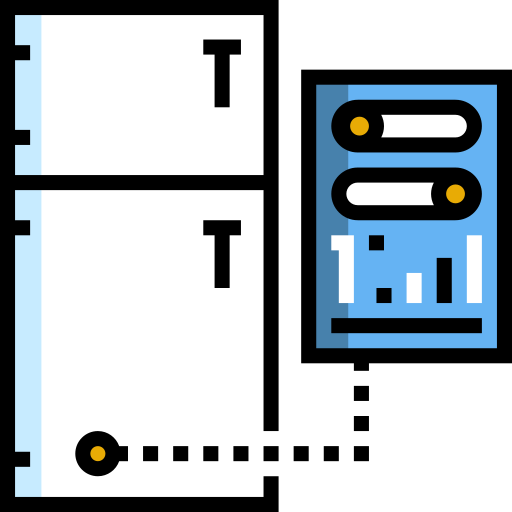 冷蔵庫 Detailed Straight Lineal color icon