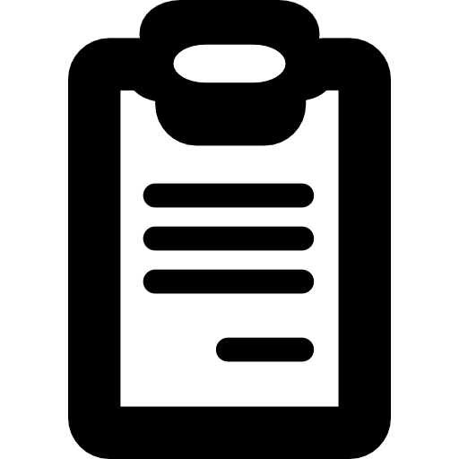 Clipboard with writing paper  icon