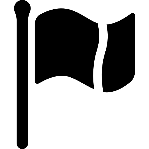 drapeau de poteau coupé en agitant  Icône
