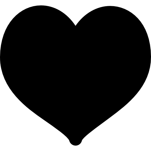 zwart hartvormig  icoon