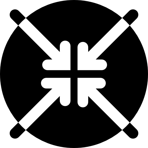 quattro frecce che puntano al centro  icona