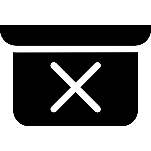 Cross inside a container  icon