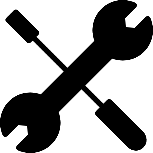 herramientas de reparación cruzadas  icono