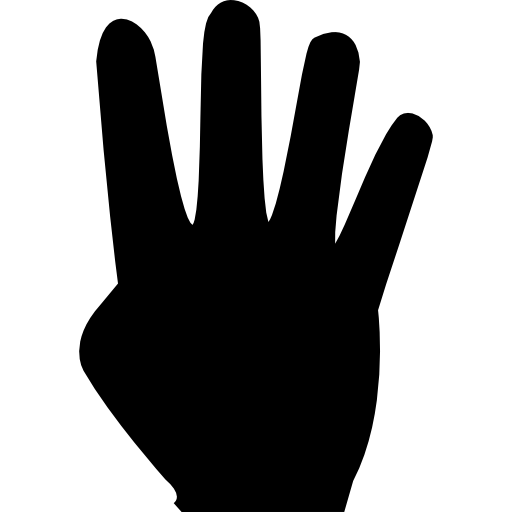 quattro dita in mano  icona