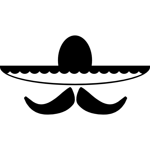 chapéu mexicano e bigode  Ícone