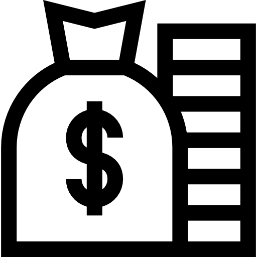 torba z pieniędzmi Basic Straight Lineal ikona
