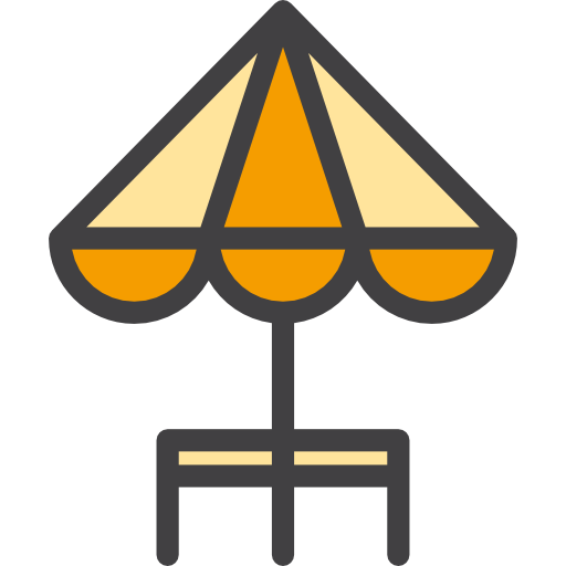 Sun umbrella Detailed Rounded Lineal color icon