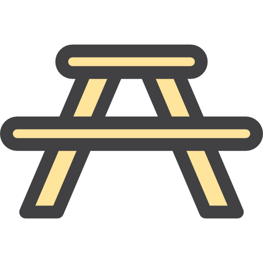 Picnic table Detailed Rounded Lineal color icon