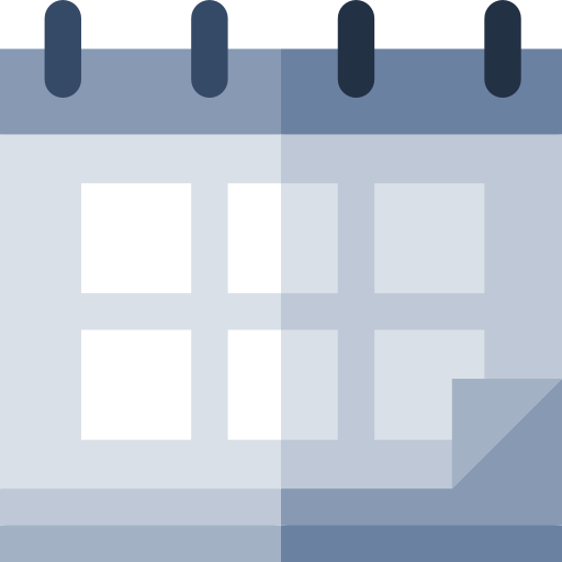 calendario Basic Straight Flat icono