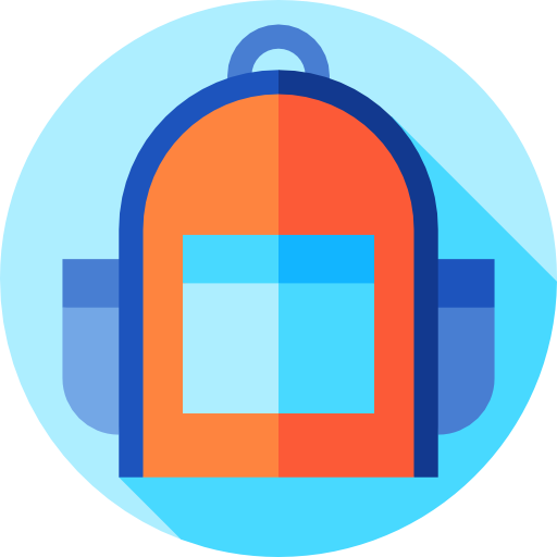 Backpack Flat Circular Flat icon