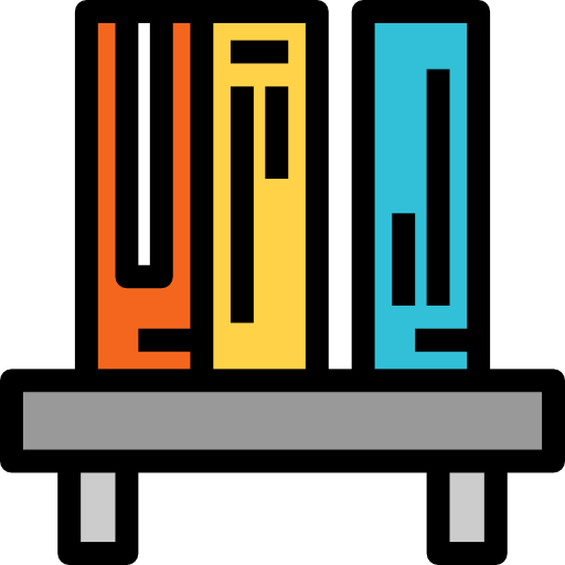 estante para libros Detailed Straight Lineal color icono
