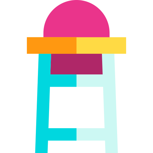hoge stoel Basic Straight Flat icoon