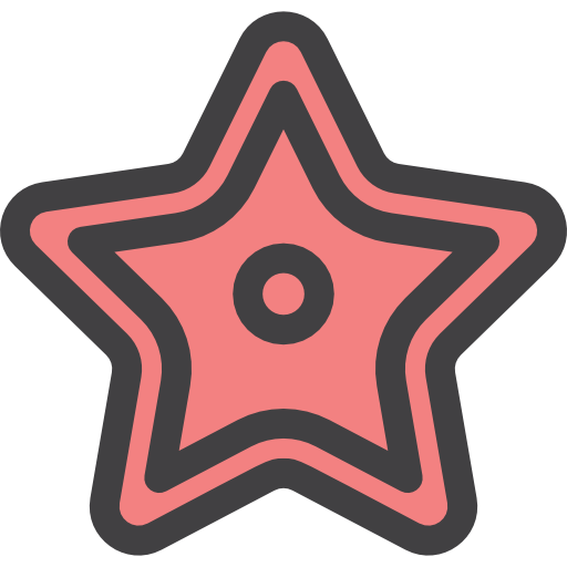 estrella de mar Detailed Rounded Lineal color icono