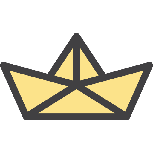 Paper ship Detailed Rounded Lineal color icon