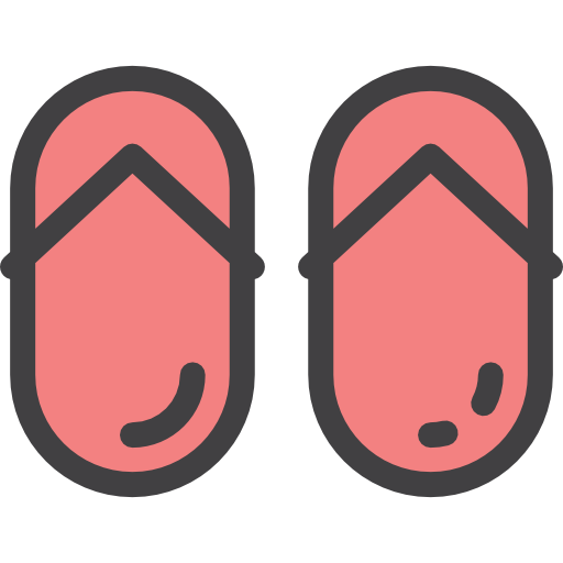 Flip flops Detailed Rounded Lineal color icon