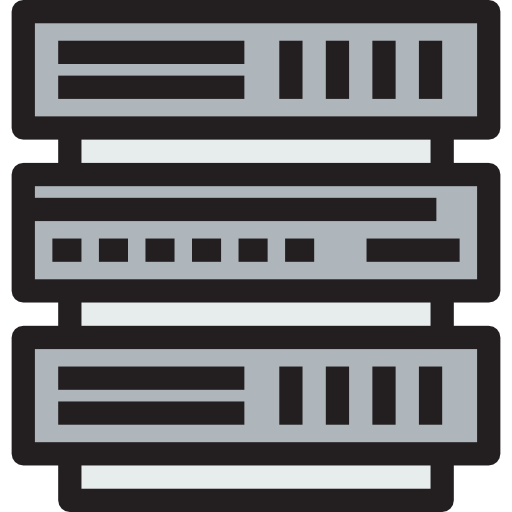 Сервер Detailed Straight Lineal color иконка