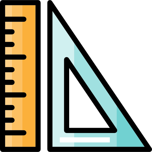 linijka Detailed Straight Lineal color ikona