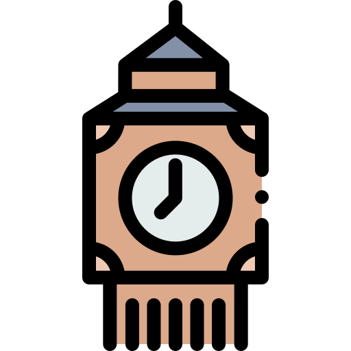 big ben Detailed Rounded Lineal color icon