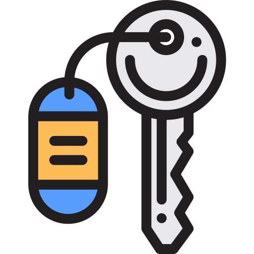Room key Detailed Rounded Lineal color icon