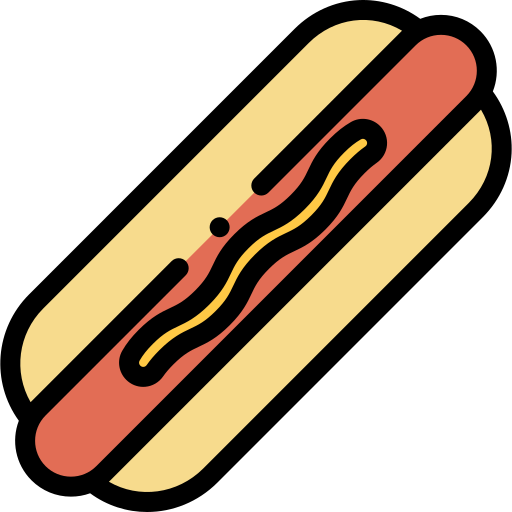 hotdog Detailed Rounded Lineal color icoon