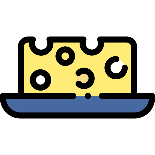 Cheese Detailed Rounded Lineal color icon