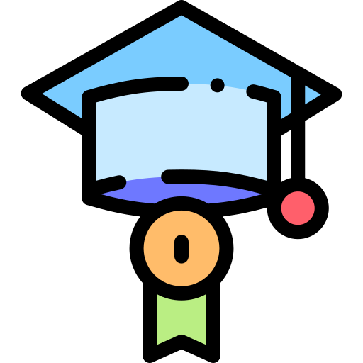 Mortarboard Detailed Rounded Lineal color icon