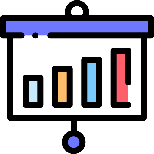 통계 Detailed Rounded Lineal color icon