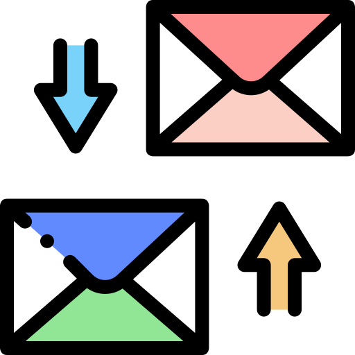 봉투 Detailed Rounded Lineal color icon