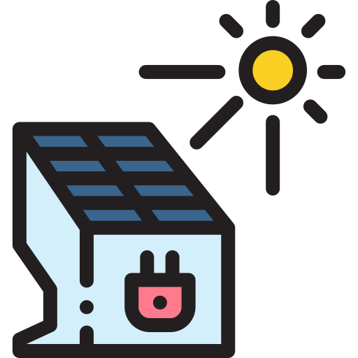 Solar panel Detailed Rounded Lineal color icon